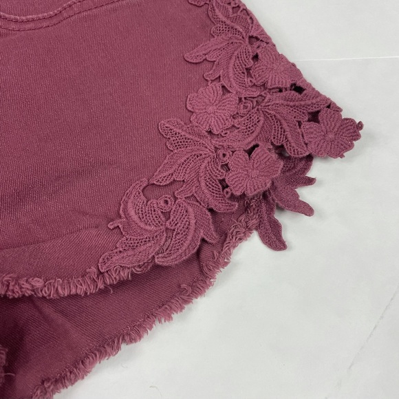 Mossimo High Rise Rose Crocheted Denim Shorts 4/27 - Picture 3 of 10